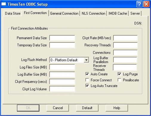 First connection attributes